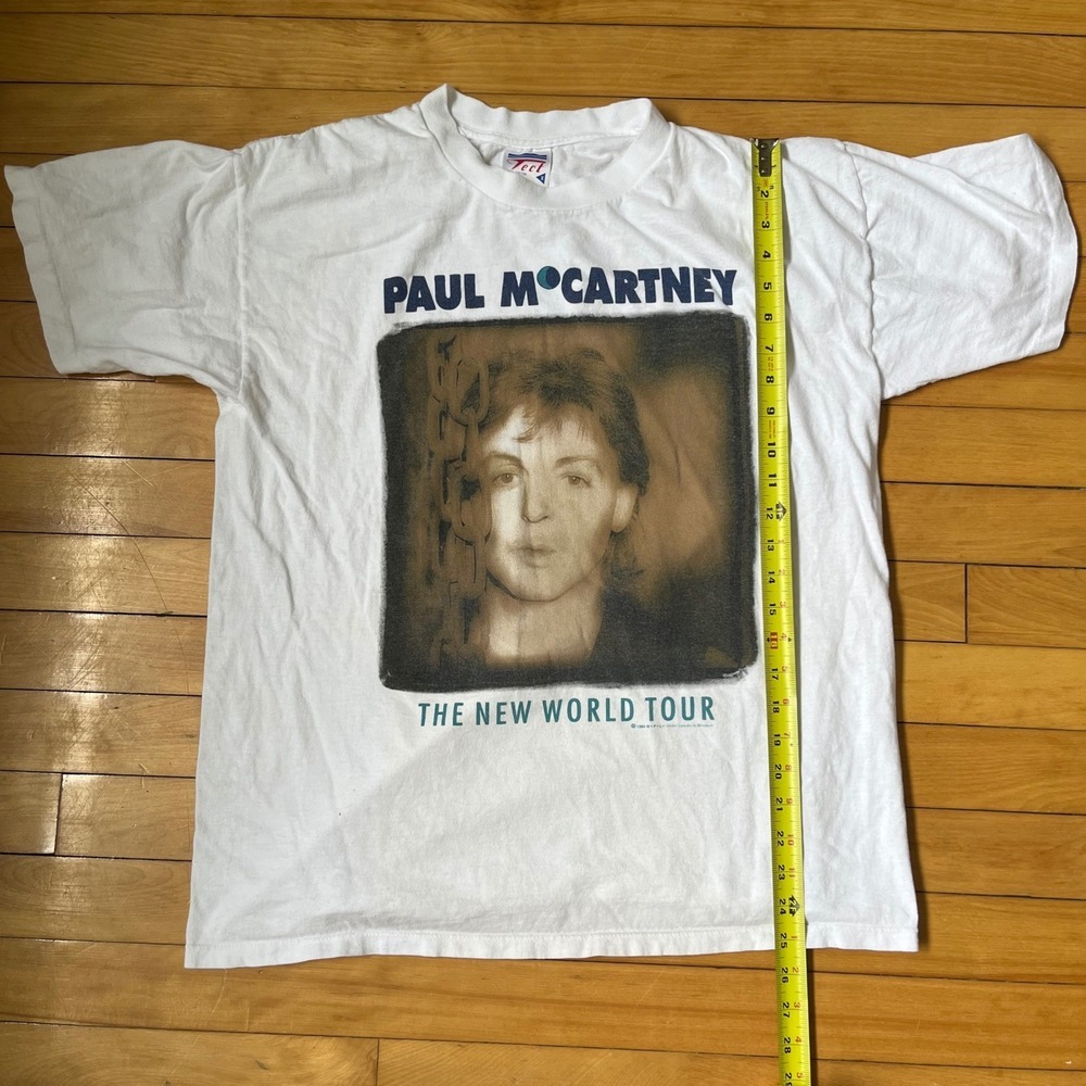 Vtg 1993 Paul McCartney The New World Tour T-Shirt White XL slightly faded white - Picture 8 of 12